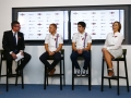 Williams F1 Factory, Grove, Oxfordshire.Thursday 03 November 2016.David Croft, Valtteri Bottas, Lance Stroll and Claire Williams.Photo: Zak Mauger/Williamsref: Digital Image _X0W4067